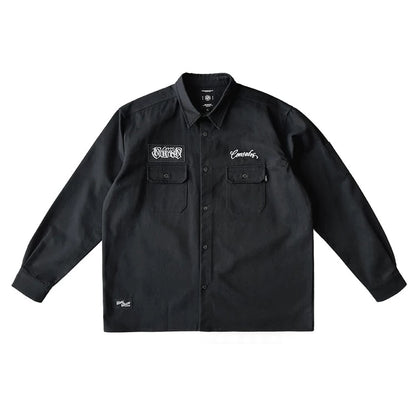 Black Long Sleeve Work Shirt V1050