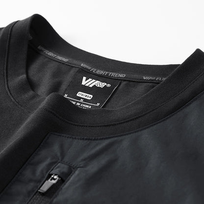Shoulder pocket simple Tee V0602