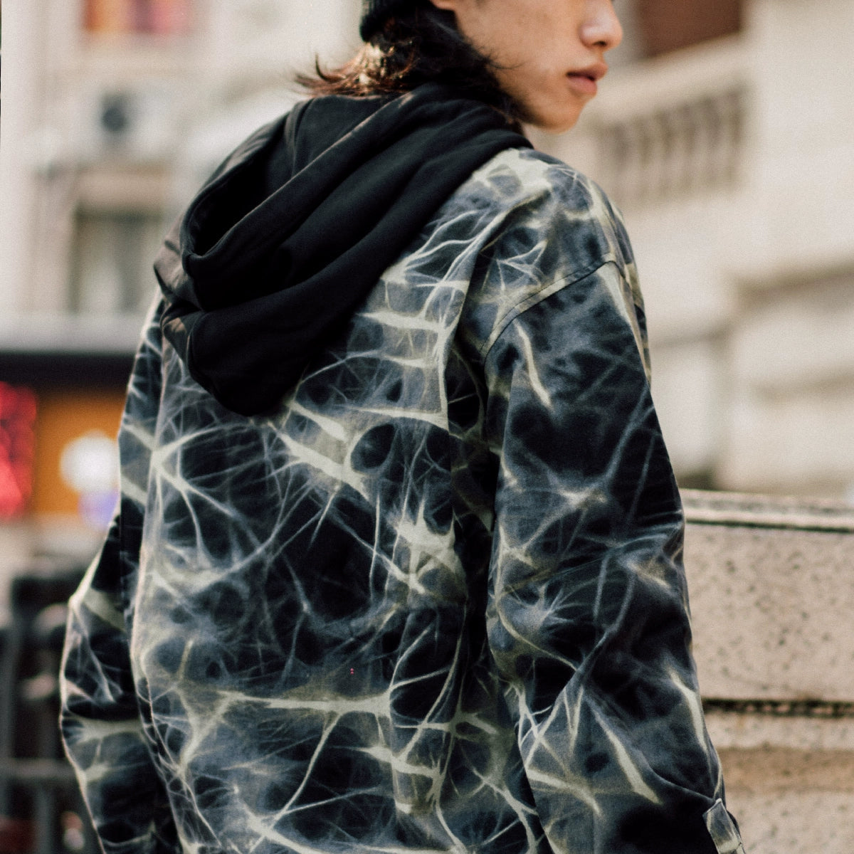 Vintage Hooded Pullover Jacket V0808