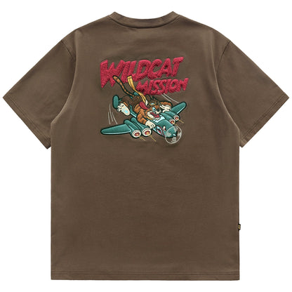 Retro Embroidered Cotton Tee V0604