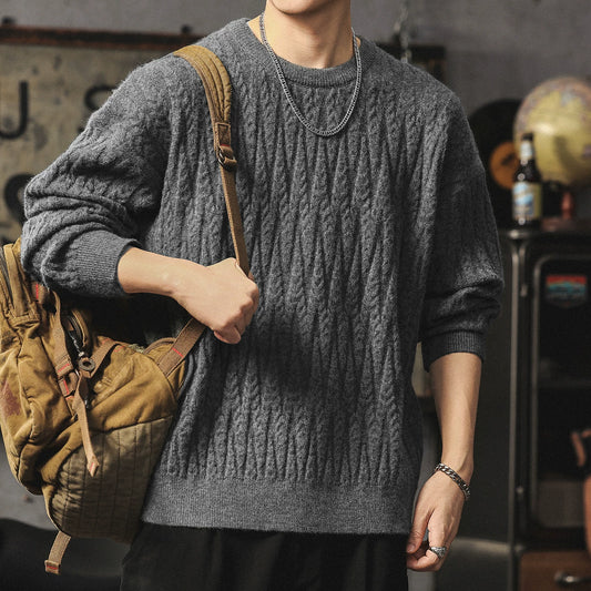 Winter Cable-Knit Relaxed-Fit Sweater V1068