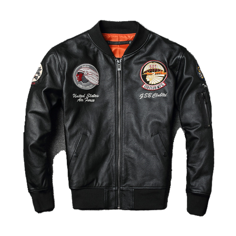 Cowhide Embroidered Motorcycle Jacket V0824