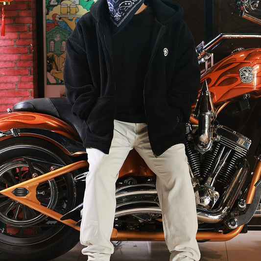 Big size Faux Lambswool Jacket V0813