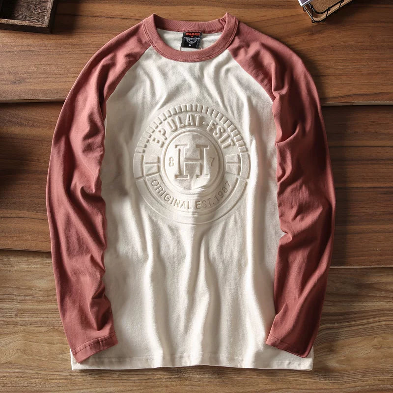 Embroidered Color Block T-Shirt V0934