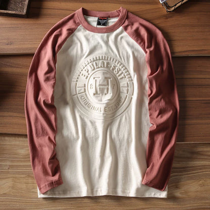 Embroidered Color Block T-Shirt V0934