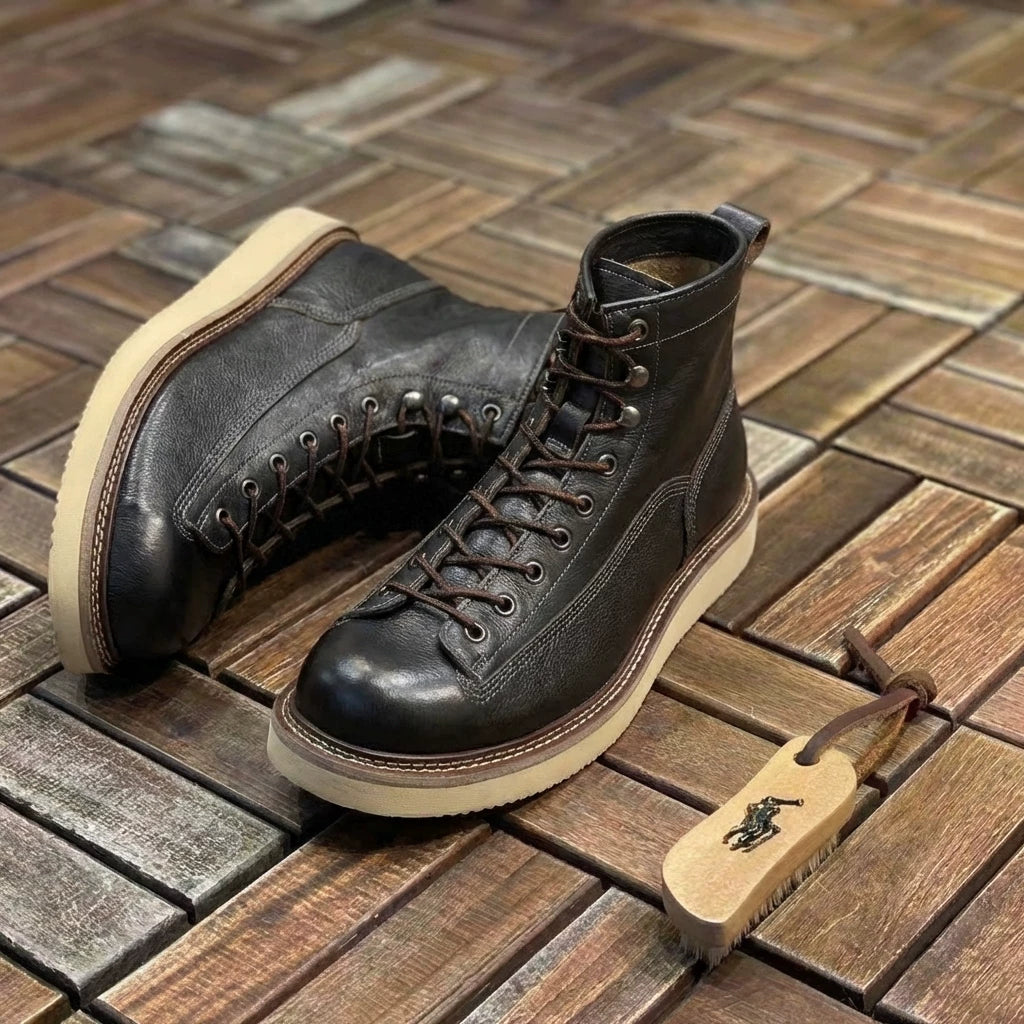 Two-Tone Moc Toe Boot V1037