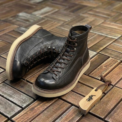 Two-Tone Moc Toe Boot V1037