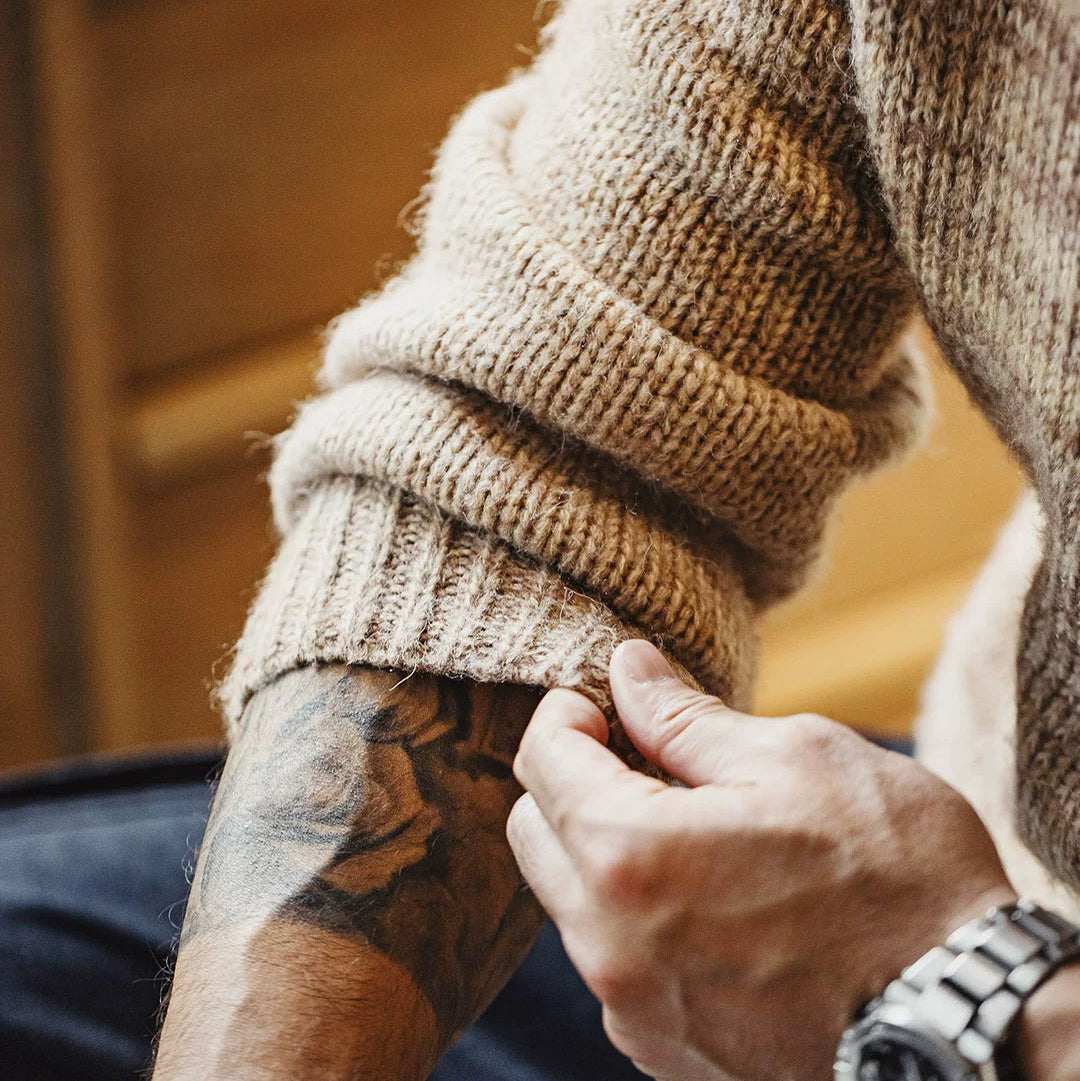 Gradient Stripe Knit Crewneck Sweater V1069