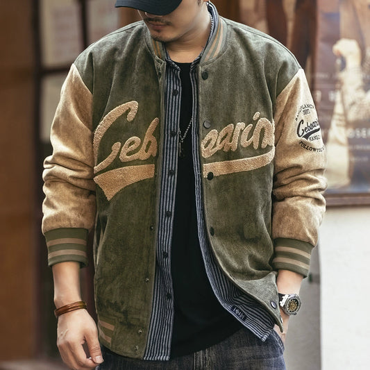 Vintage Suede Bomber Jacket V0822