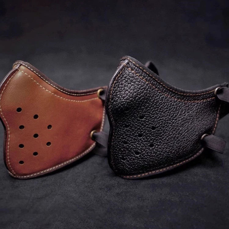 Retro Fake Leather Biker Mask V0900