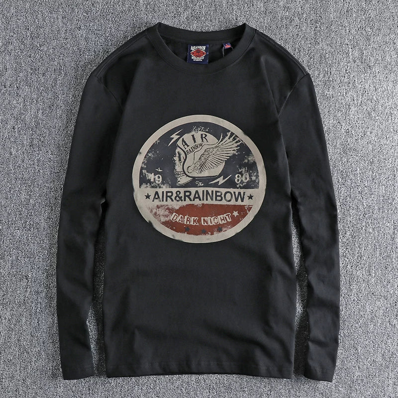 Skull Biker Long Sleeve T-Shirt V0935