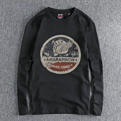 Skull Biker Long Sleeve T-Shirt V0935