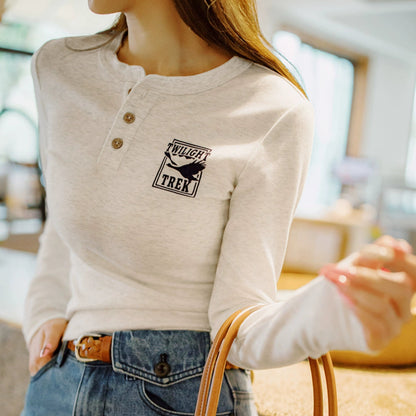 Retro Soft Henley Shirt V0632