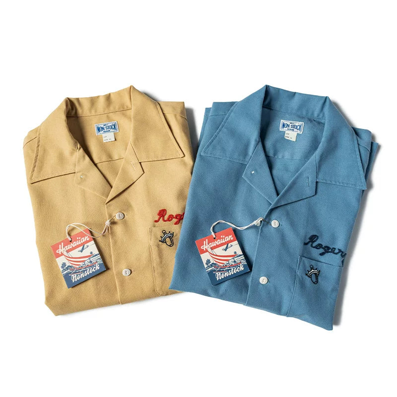 Embroidered Cuban-Collar Shirt V0997