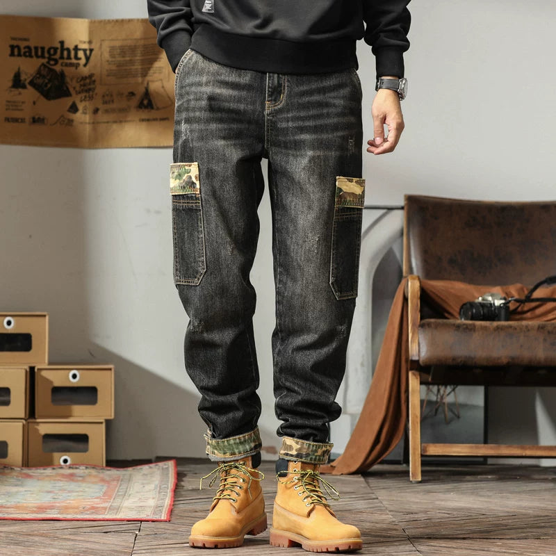 Camouflage Splice Cargo Pants V0972