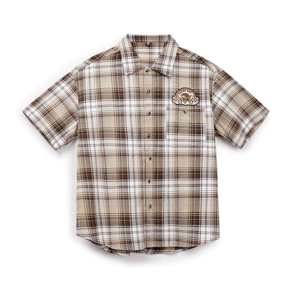 Vintage Checkered Short-Sleeve Shirt V0990
