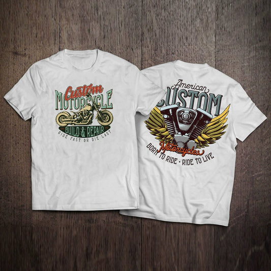 Retro Wings Motorcycle Tee V0568