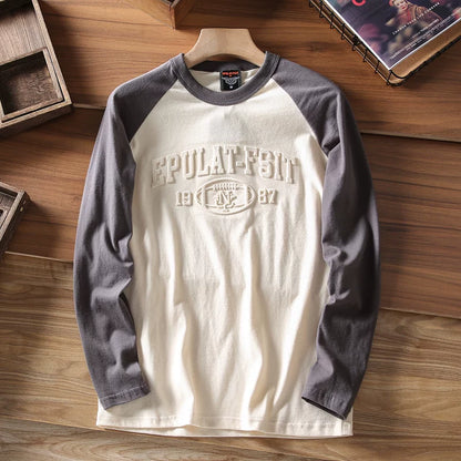 Embroidered Color Block T-Shirt V0934