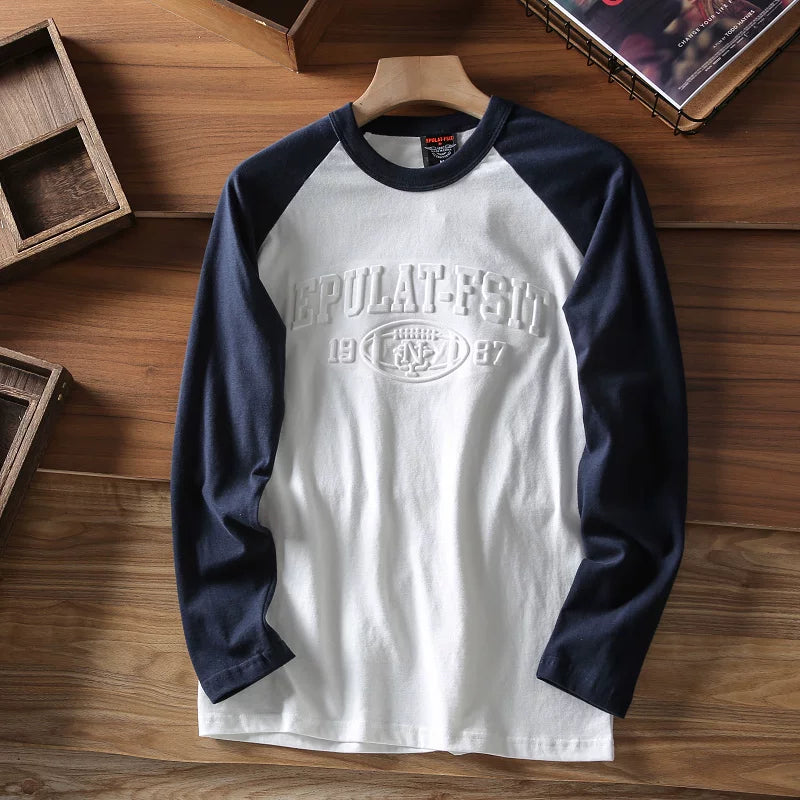 Embroidered Color Block T-Shirt V0934