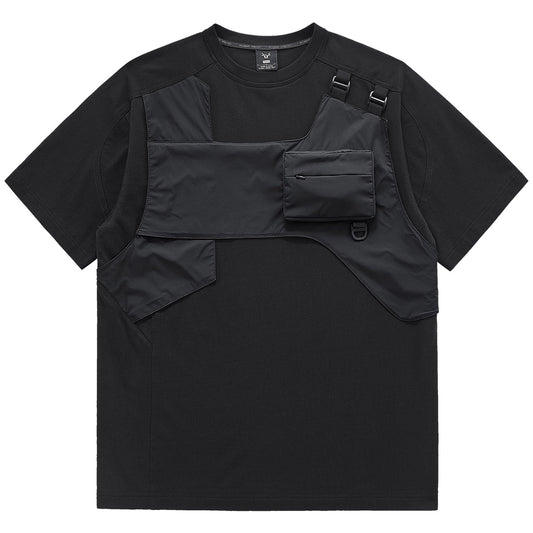 Faux two-piece chest pocket Tee V0601