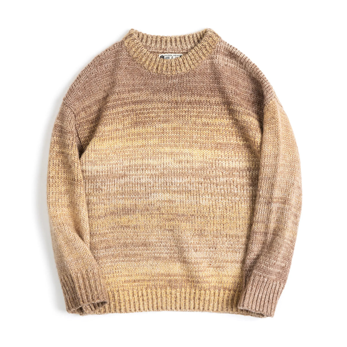 Gradient Stripe Knit Crewneck Sweater V1069