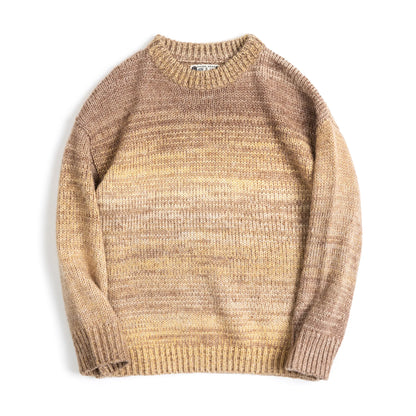 Gradient Stripe Knit Crewneck Sweater V1069