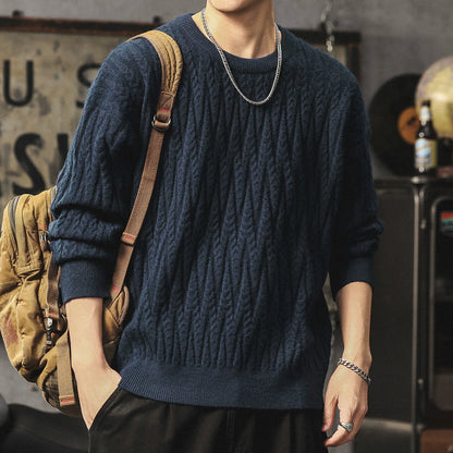 Winter Cable-Knit Relaxed-Fit Sweater V1068