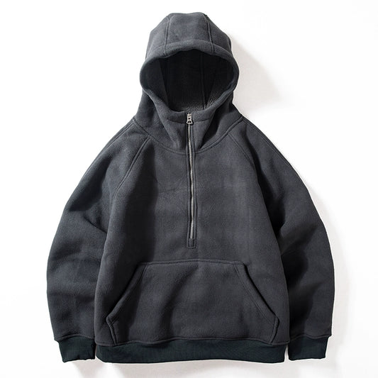 Warm Half-Zip  Fleece Hoodie V0839
