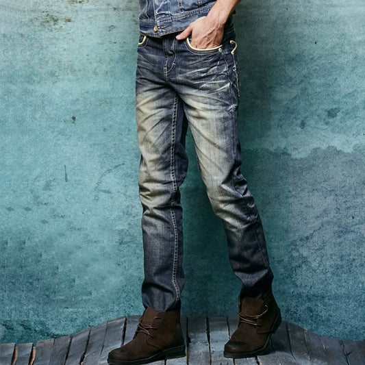 Retro Washed Slim Fit Jeans V0715