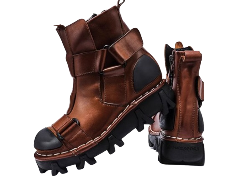 Thick-soled strap bike boots V0238