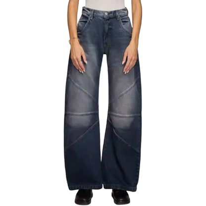 Patchwork wide leg jeans V0802