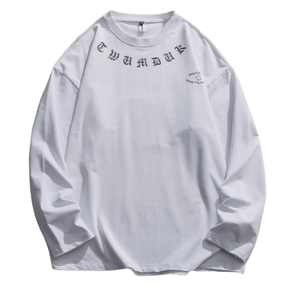 Neck logo print  long sleeve T-shirt V0202