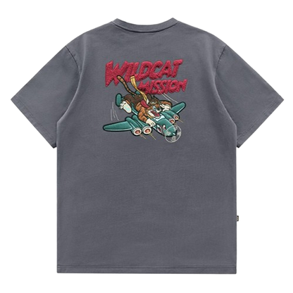 Retro Embroidered Cotton Tee V0604