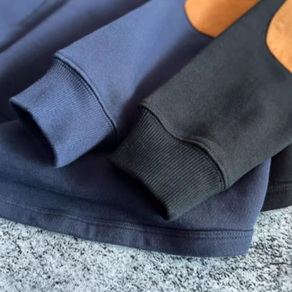 Retro suede patch sweatshirt V0430